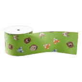 森林友人-キツネくまのアライグマのハリネズミのシカ グログランリボン (リール)