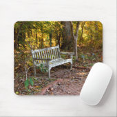 森林地帯のマウスパッドの空のベンチ椅子 マウスパッド (マウス)