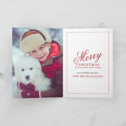 森林地飾帯のサンタクロースの木 シーズンカード (内部)