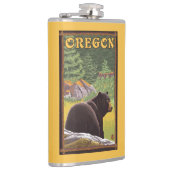 森林場面ヴィンテージ旅行のツキノワグマ フラスク (右)