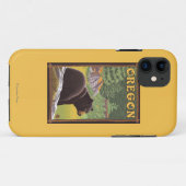 森林場面ヴィンテージ旅行のツキノワグマ Case-Mate iPhoneケース (裏面(横))