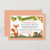 森林場面- 3x5ベビーシャワーの招待状 招待状 (正面/裏面)