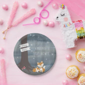 森林夜キツネのベビーシャワー ペーパープレート (パーティー)