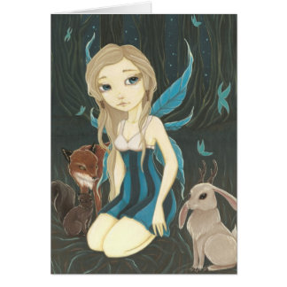 森林夜- Jackalope妖精のカード