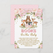 森林女の赤ちゃんの赤面の金ゴールドの花柄は本を持って来ます エンクロージャーカード (正面/裏面)