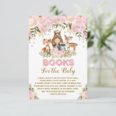 森林女の赤ちゃんの赤面の金ゴールドの花柄は本を持って来ます エンクロージャーカード (スタンド正面)