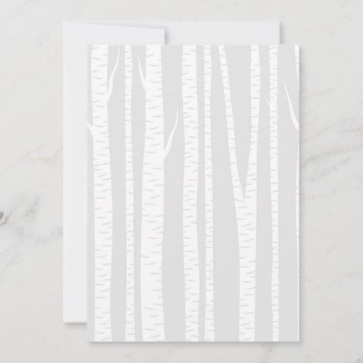 森林子供部屋のベビーのシカおよびキツネのベビーシャワー 招待状 (裏面)