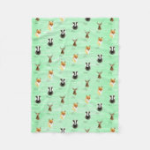 森林孤のアナグマの雄鹿のシカはヒップスターの孤を印刷します フリースブランケット (正面)