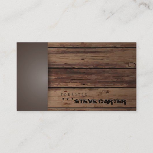 森林官の木製の森林木の自然販売法 名刺 (正面)
