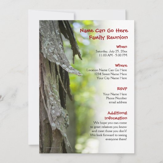 森林家族会の招待状 招待状 (正面)