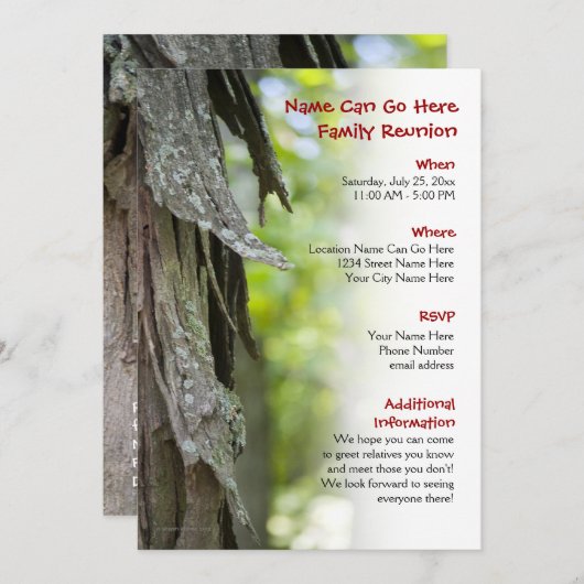 森林家族会の招待状 招待状 (正面/裏面)