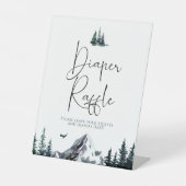 森林山赤ちゃんシャワーおむつラッフル 台座サイン (正面)