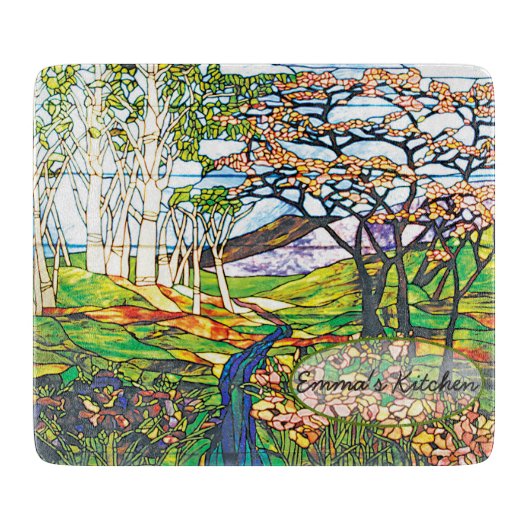 森林庭のヴィンテージのTiffanyのステンドグラス カッティングボード (正面)