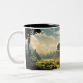 森林廃墟の道 ツートーンマグカップ (左)