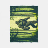 森林散歩のためのビッグフットサスカッチ フリースブランケット (正面)