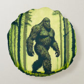 森林散歩のためのビッグフットサスカッチ ラウンドクッション (裏面)