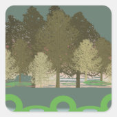 森林敷地ステッカー スクエアシール (正面)