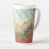 森林日光の中のローディアカプリオラス カフェラテマグ (右アングル)