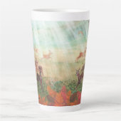 森林日光の中のローディアカプリオラス カフェラテマグ (正面)