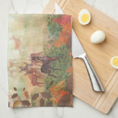 森林日光の中のローディアカプリオラス キッチンタオル (四つ折り)