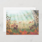 森林日光の中のローディアカプリオラス シーズンポストカード (正面/裏面)