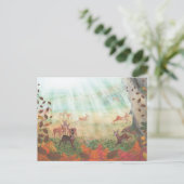 森林日光の中のローディアカプリオラス ポストカード (スタンド正面)