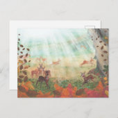 森林日光の中のローディアカプリオラス ポストカード (正面/裏面)