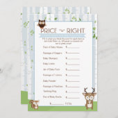 森林春/夏のベビーシャワーの価格のゲーム 招待状 (正面/裏面)