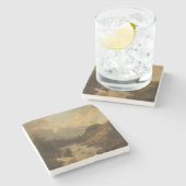 森林景観シーン（Josef Kriehuber著） ストーンコースター (横)