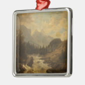 森林景観シーン（Josef Kriehuber著） メタルオーナメント (左)