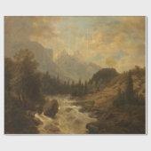 森林景観シーン(Josef Kriehuber著) ラッピングペーパー (フラット)