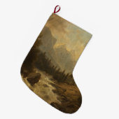 森林景観シーン（Josef Kriehuber著） ラージクリスマスストッキング (正面 (吊り時))