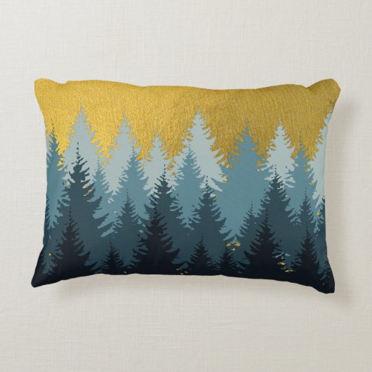 森林木黄金風景 アクセントクッション (裏面)