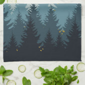 森林木黄金風景 キッチンタオル (折り畳み)