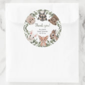 森林林の友人かわいい赤ちゃんシャワー ラウンドシール (バッグ)