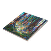 森林染色ガラススタイル陶磁器タイル タイル (側面)