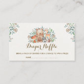 森林森林ベビー動物のおむつのラッフルのチケット エンクロージャーカード (正面)