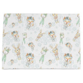 森林森林ベビー動物のキツネのバニー ラージペーパーバッグ (正面)