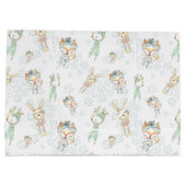 森林森林ベビー動物のキツネのバニー ラージペーパーバッグ (裏面)