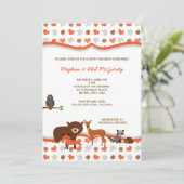 森林森林動物のベビーシャワーの中立招待 招待状 (スタンド正面)