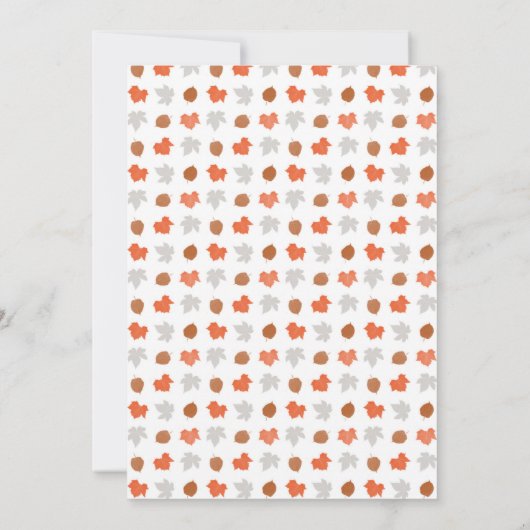 森林森林動物のベビーシャワーの中立招待 招待状 (裏面)