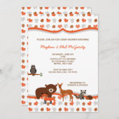 森林森林動物のベビーシャワーの中立招待 招待状 (正面/裏面)