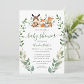 森林森林動物の赤ちゃんシャワー 招待状 (スタンド正面)