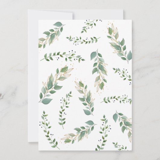 森林森林動物の赤ちゃんシャワー 招待状 (裏面)