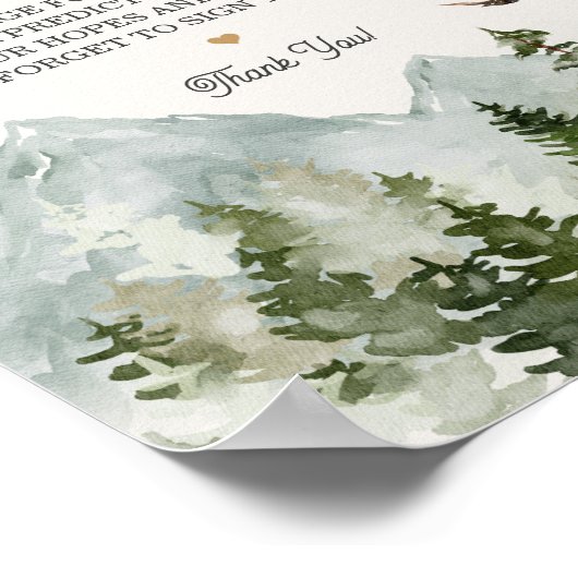 森林森林時間カプセルパーティー標識 ポスター (角)