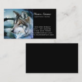 森林森林月光の満月のオオカミ 名刺 (正面/裏面)