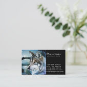 森林森林月光の満月のオオカミ 名刺 (スタンド正面)