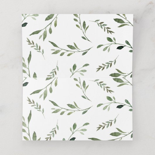 森林森林森林森林動物緑の赤ちゃんシャワーテント プレイスカード (内部開封)