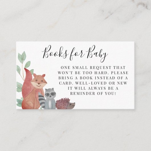森林森林森林森林動物赤ちゃんシャワーベビー エンクロージャーカード (正面)