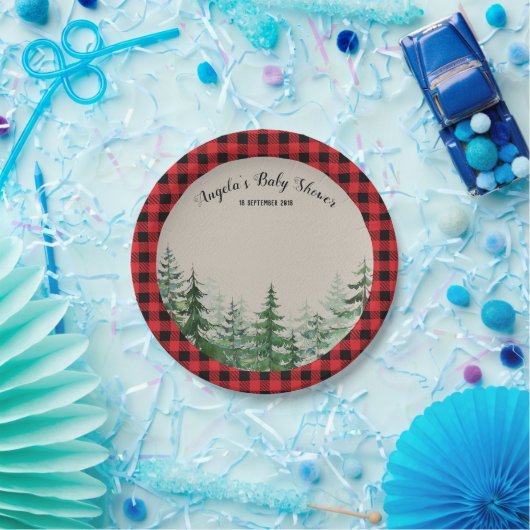 森林森林樵のパーティーの紙皿 ペーパープレート (パーティー)